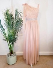 Pale Pink Long Embellished Bridesmaid Prom Occasion Dress by Monsoon NWT rrp£110