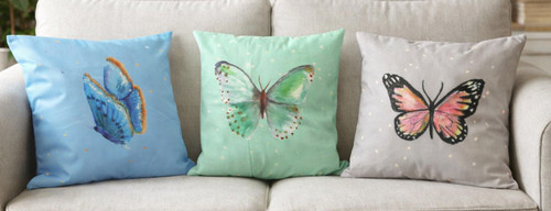 Black ginger butterfly cushion - black,