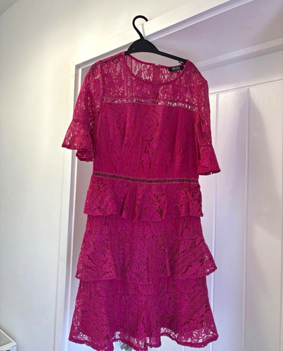 Girls film pink floral lace - floral,