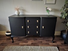 McIntosh vintage sideboard with cabriole legs,  finished in a modern matt black