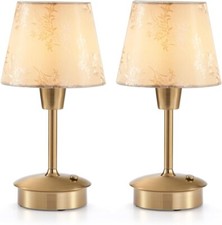 2 Pack Small Cordless Table Lamp for Restaurant, 5200mAh Battery Operated Rechar