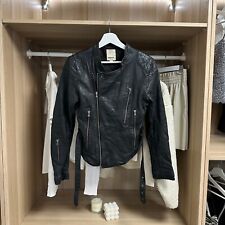 Vintage Diesel Womens Sheep Leather Jacket Size S Black Biker Moto Retro