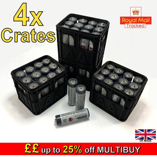 Stackable battery crates - 4x,