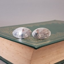 Oval textured design, Vintage cufflinks, stainless steel LL-150