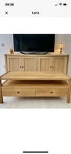 Habitat Radius Solid Oak Coffee Table TV Stand