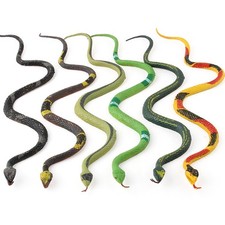 6Pcs Toy Snake Realistic Rubber Snakes Halloween Party Decorations Garden Bird