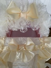 DOLLS PRAM SET CREAM TRIM OR