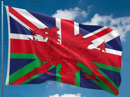 Union flag with - union, welsh