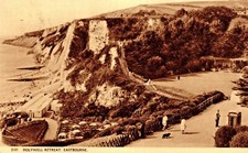 Eastbourne Postcard 1953 Holywell Retreat Tea Cafe Garden Phone Box Beach Huts