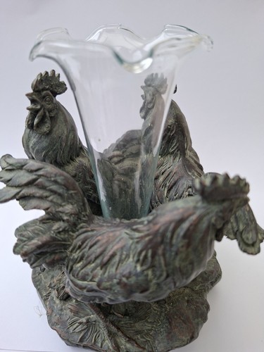 Bronze resin roosters - bronze, /