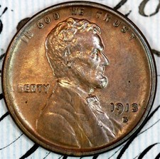 1913-S SOLID+ GEM BU MS LINCOLN WHEAT PENNY DC335 FROM MATTHEWS HOARD