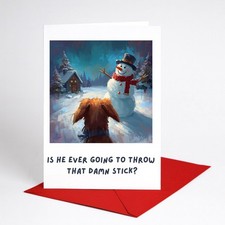 Funny Christmas Card Rude Dog