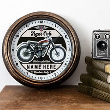Personalised Motorcycle Clock Triumph Tiger Cub Bike Garage Wall Gift MBC39
