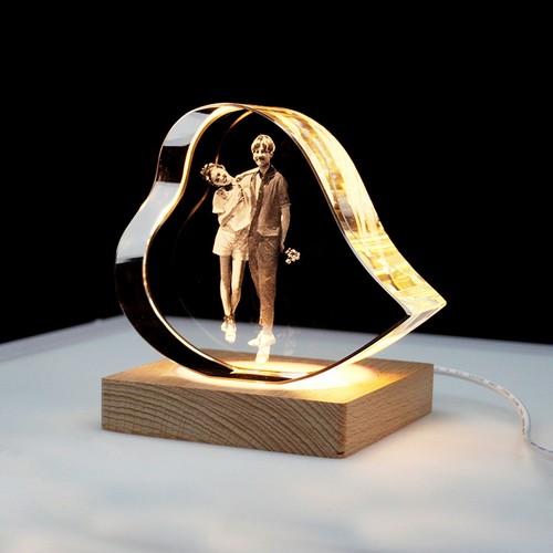 Wood led night light - night, usb