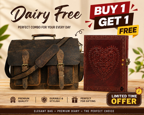 Vintage leather messenger - leather,