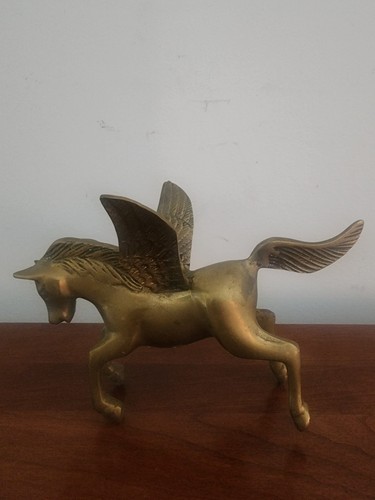 Vintage brass pegasus winged - brass,