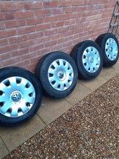VW Volkswagen Golf Mk5 15" Steel Wheels 5x112 inc 195 65 15 Tyres + Wheel Trims