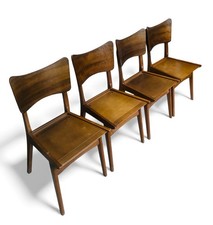 SET OF FOUR BENTWOOD AND PLY