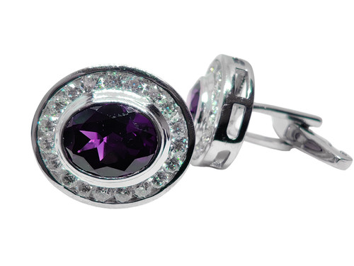 Amethyst moissanite cufflinks - amethyst,
