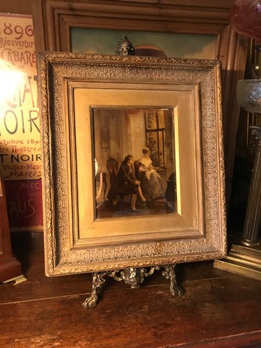 Framed edwardian crystoleum - a,