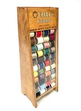 Antique Advertising Coats Cotton Thread Spool Holder Haberdashery Shop Cabinet