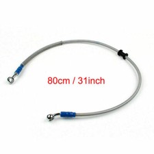 80cm/31" M10 Brake Oil Hose Line Banjo Fitting Stainless Steel End UK T9