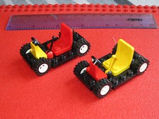 LEGO - FREE POSTAGE -- Set of 2 x BLACK Go-cart  / Car + White Wheels, Tyres etc