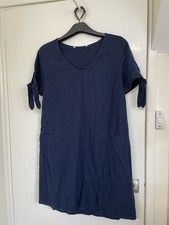 Tu Size 12 Linen Mix Navy Dress