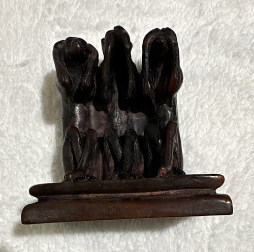 Three wise monkeys monkey wood - three,