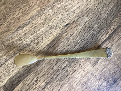 Vintage horn spoon with silver - with,