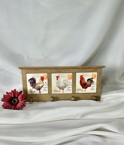 Rooster wall rack wooden - rooster,