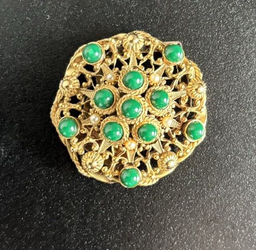 Vintage cabochon scarf - cabochon, clip