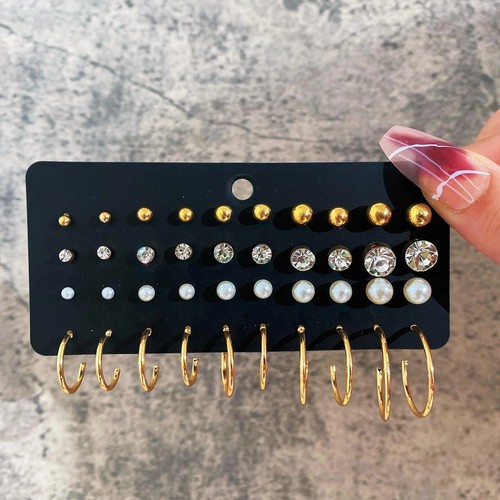Women pearl crystal stud - women,