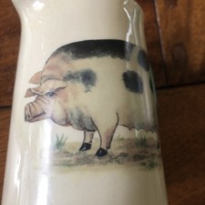 Heron Cross Pottery Cream Milk Jug PIG Design
