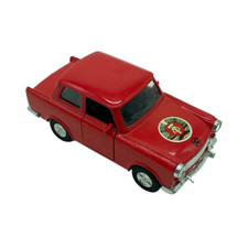Toy model car 1980s state emblem of East Germany Sunnyside Red Trabant