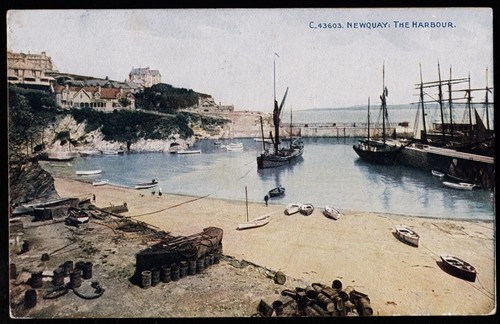 Newquay the harbour boats - the,