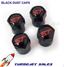 ST Black & Red Dust Caps Tyre Valve Car Van - Focus Fiesta Puma Kuga Fiesta UK/