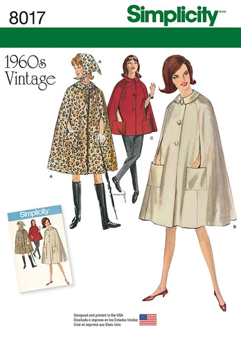 Simplicity 8017 1960 cape - ,