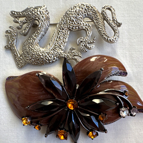 Vintage silver tone - silver-tone, enamel