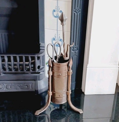 Vintage copper fireplace - vintage,