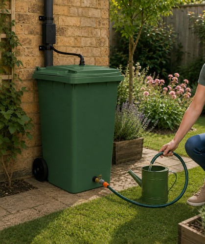 120l wheelie bin water butt - bin,
