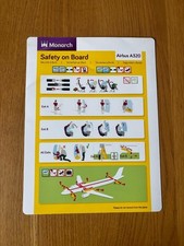 MONARCH AIRLINES AIRBUS A320 SAFETY CARD