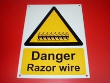 Danger Razor Wire Pre-Drilled