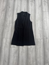 Black Primark Ladies Long Open Waistcoat Jacket Size 12