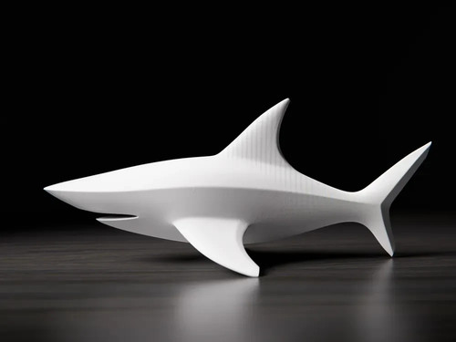 Minimalist shark sculpture - sculpture,