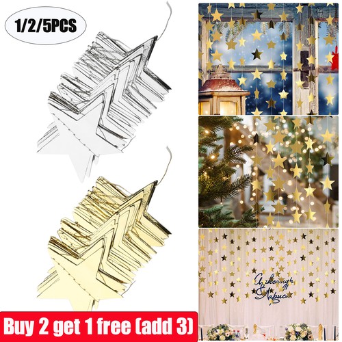 Silver gold bunting - 4m, garland
