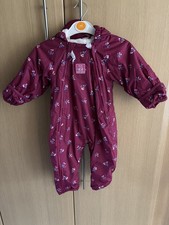 BNWT JoJo Maman Bebe pink Bird print fleece lined puddlesuit age 9-12 months-£55