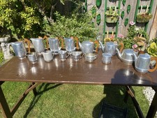 Joblot Of Vintage Picquot Ware Magaluminum Teapots Jugs And Bowls
