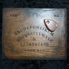 Distressed Ouija Victorian Spirit Board Hand Engraved Candle Planchette Included