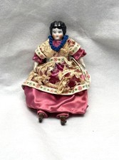 Antique China Doll Head, Original body, Bisque Hands & Feet 7"